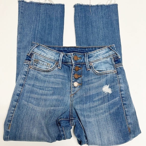 True Religion Womens High Rise Straight Distressed Medium Wash Jean Size 24 - Picture 2 of 8